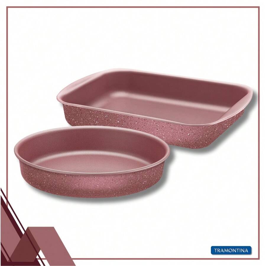 Jogo 2 Assadeiras Formas Para Bolo Alumínio Antiaderente Tramontina - Assadeira Funda