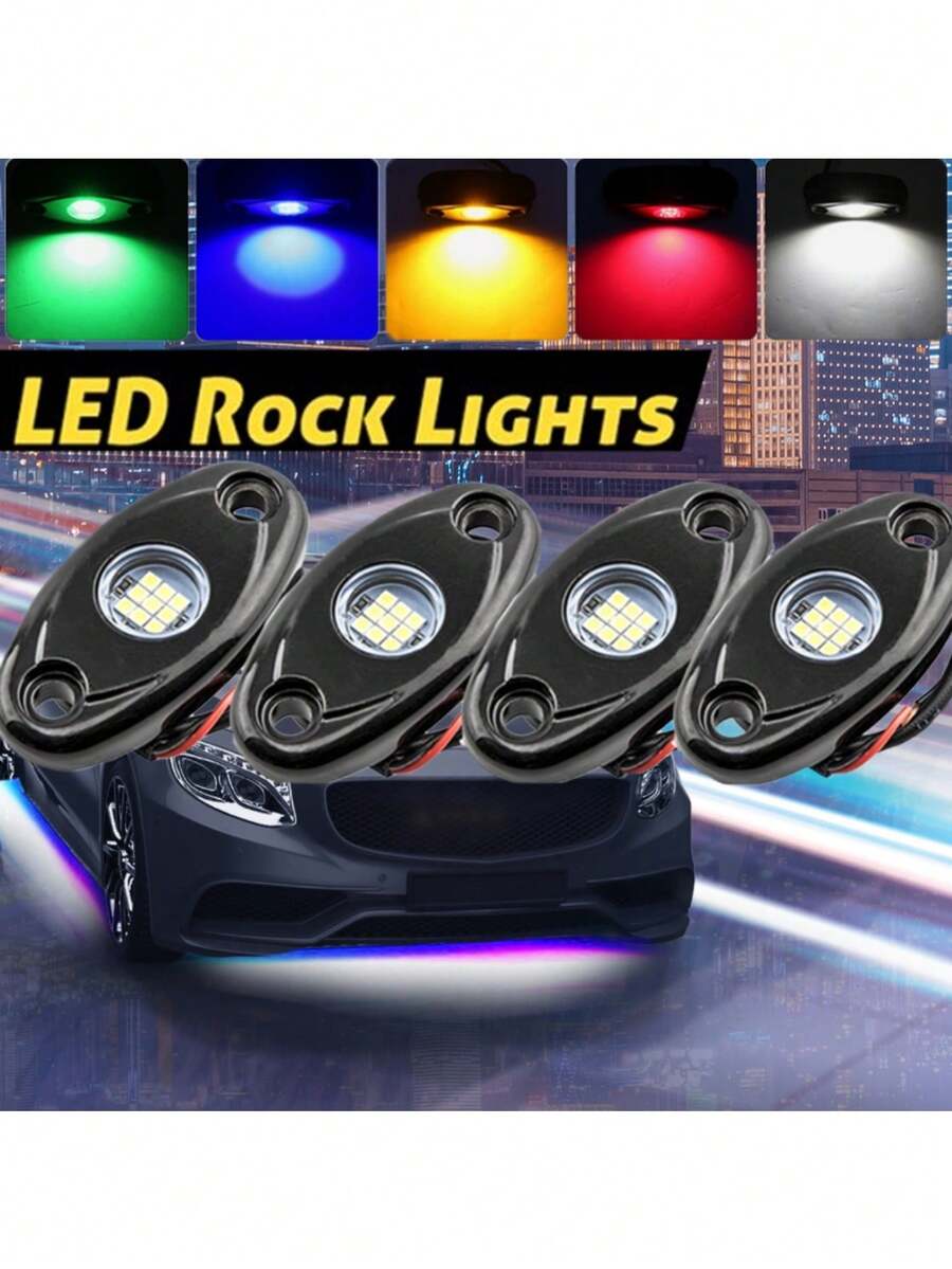 2入組萬用led汽車底盤燈,車底燈,霓虹照明改裝配件,ip67防水燈泡 - 藍色 - 查看 1