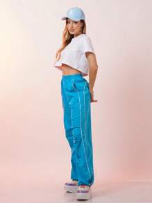 Women Pants - 藍色 - 查看 3