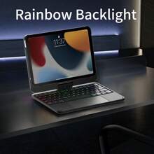 Compatible With IPad Mini 6 Keyboard Case 8.3-Inch 2021, 360 Swivel, Touchpad 7 Colors Wireless Backlit Keyboard Compatible With IPad Mini 6th Generation, Slim Folio Protective Cover - Black - View 5