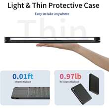 Compatible With IPad Mini 6 Keyboard Case 8.3-Inch 2021, 360 Swivel, Touchpad 7 Colors Wireless Backlit Keyboard Compatible With IPad Mini 6th Generation, Slim Folio Protective Cover - Black - View 6