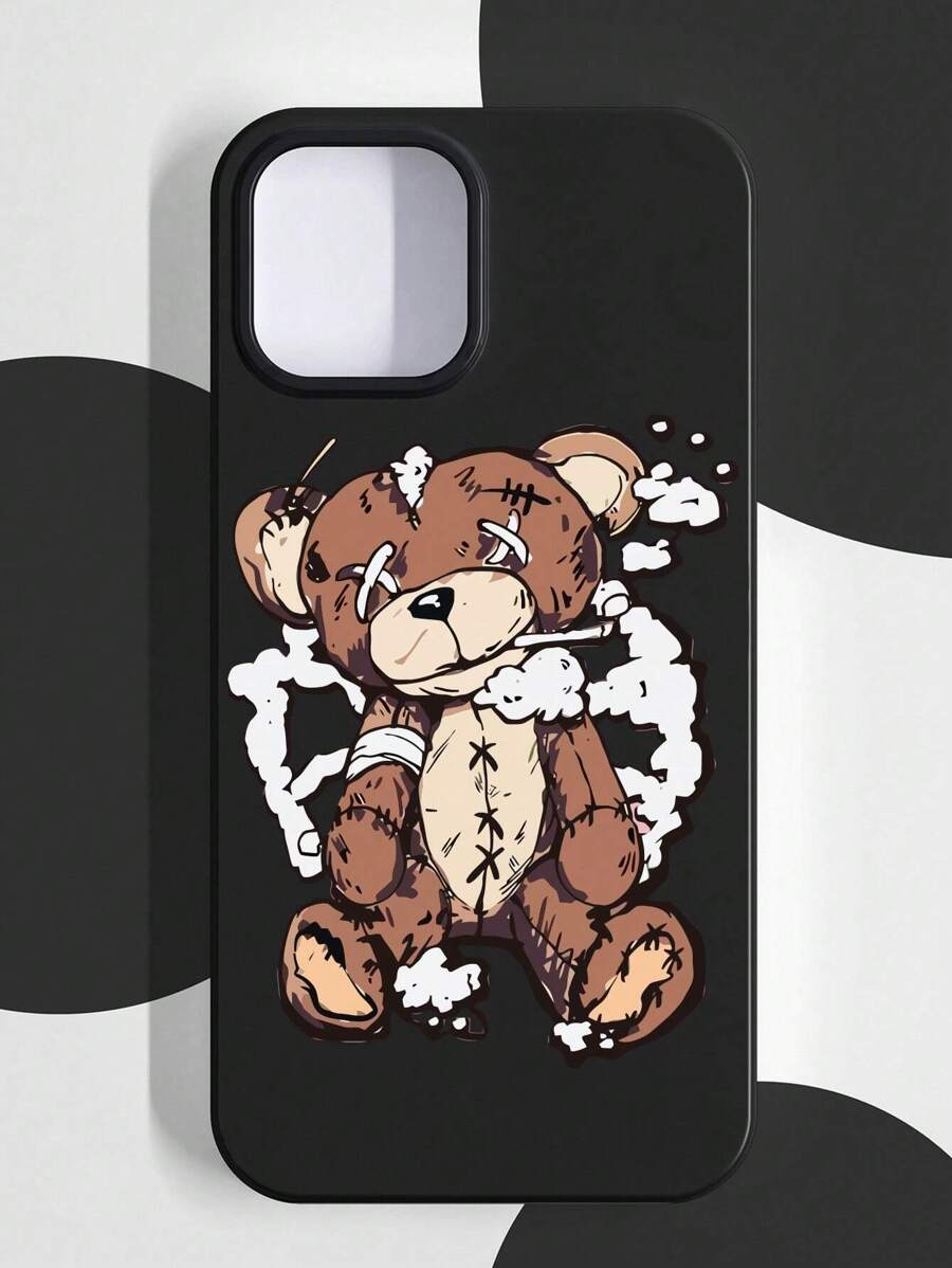 Cute Stuff Brown Bear Graphic Phone Case Compatible With IPhone 14, 13, 12, 11 Pro Max, XS Max, X, XR, 8, 7, 6s, Plus, Mini,International Version, Not The Domestic Version - Black - View 1