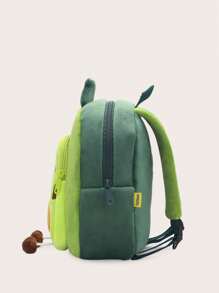 1pc Unisex Fruit Avocado Shaped Plush Backpack For Children, Suitable For Daily Use In All Seasons - Green - View 5