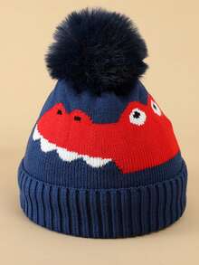 2 Miếng Trẻ em Mùa Đông Mũ , Dày Đan Chống gió Mũ Beanies Mũ lưỡi trai Đối với Thời tiết lạnh - Xám - Xem 3