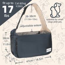 EdenPetz 1pc Large Blue Pet Sling Carrier With 8kg Capacity, Breathable, Waterproof And Scratch Resistant Fabric For Dogs And Cats - Navy Blue - View 2