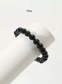 1 Pezzo / 20 Colori / Pietra Preziosa Naturale Rara Di Cristallo, Braccialetto Elastico In Corda Elastica Con Perle Rotonde, Regalo Di Compleanno Per Uomo E Donna Dello Stesso Stile - Multicolore - Visualizzare 25