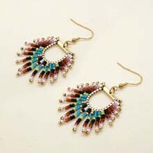 Bông tai trang trí tua rua đính cườm - Nhiều màu - Xem 9