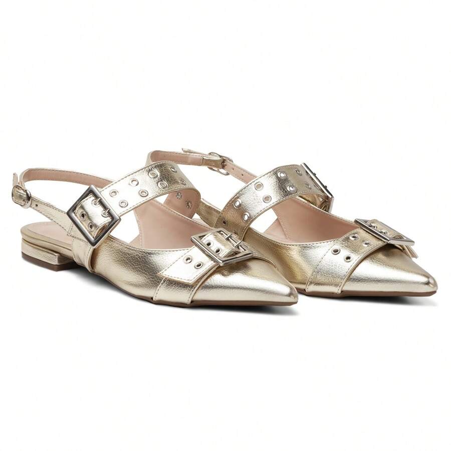 Women Flat Sandals - Vàng - Xem 1