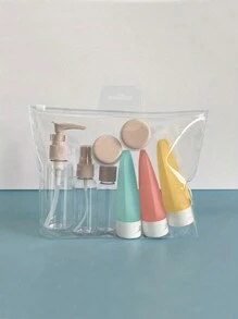 可填充分配便攜乳液瓶旅行瓶子成套工具防漏旅行瓶子套裝,可填充空集裝箱適用於浴室,旅行裝配件和洗髮水護髮素瓶子帶便攜包,旅行必備適合旅行收納適用於彩妝高跟鞋旅行配件