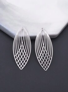 أقراط فضة عتيقة من النحاس الفاخر المفرغة والذهبية الخفيفة مع شكل مروحة وتعليقات الحمام والورق الفضي 10قطع