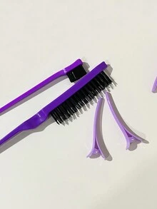 8pcs Tóc Teasing Chải Tổ hợp Cạnh Chải Lược Với Kẹp tóc Thiết kế Kiểu tóc Lược Teasing Cạnh đôi Chải Bền chặt Lược đuôi chuột - Màu tím - Xem 6
