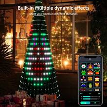 DIY Lập trình được Thông minh Đèn Giáng sinh Với Ứng dụng & Điều khiển từ xa , 400 RGB Đèn LED , Thích hợp Đối với Cao Cây thông noel - Nhiều màu - Xem 5