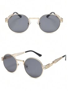 1pc Steampunk Metal Spring Leg Outdoor Fashion Glasses For Travel And Parties Street Shades Accessories Halloween Beach Accessories Glasses Shades - Xám - Xem 4