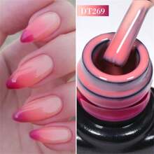 7毫升温变凝胶指甲油 粉红色 红色 三层温变凝胶指甲油 半永久可卸 UV LED美甲美甲设计装饰礼品 - 粉色 - 查看 3