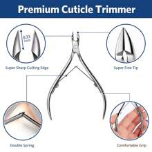 1pc Cuticle Trimmer Cuticle Cutter Nippers Clippers Colorful Stainless Steel Nail Dead Skin Remover Clipper Cuticle Scissors Plier Manicure Pedicure Tool - Silver - View 2