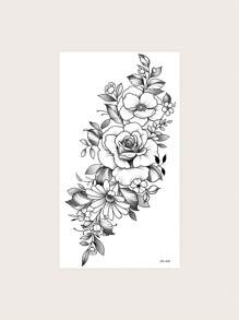 1pc Waterproof Anti-Sweat Butterfly Tattoo Sticker, Fashionable For Leg - Black - View 3