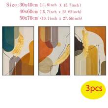3 pièces Affiches d'art mural sur canevas avec motifs de lignes abstraites, imprimés dans le style nordique pour salon, chambre à coucher et décoration de maison moderne, encadrables
