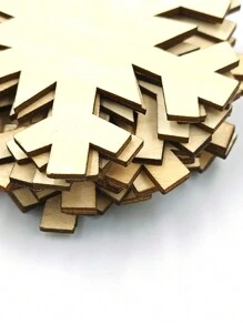 10入組聖誕雪花形狀木製工藝品,帶繩diy裝飾用於家居、樹、聖誕老人、禮物等