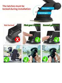 Soporte para teléfono universal de coche ventosa montar - Negro - Ver 5