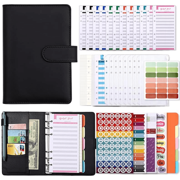 79 piezas Cuaderno de anillas A6, sobres de presupuesto para efectivo, carpeta de presupuesto con hojas de presupuesto de gastos y etiquetas para organizador de dinero, de vuelta a la escuela, útiles escolares