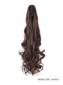 Claw Clip Ponytail Extension  Clip in Wavy Ponytail Hair Extensions Long Pony Tails for Women Extensions Wave Hairpiece - Dark Brown - View 3