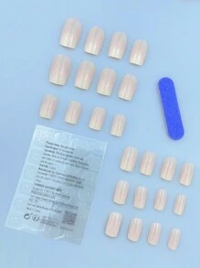 Change Your Nails, 24pcs Short Nails Square Gradient Coverage Manicure Full Nail Set, Suitable For Daily Wear By Women And Girls - Multicolor - View 2