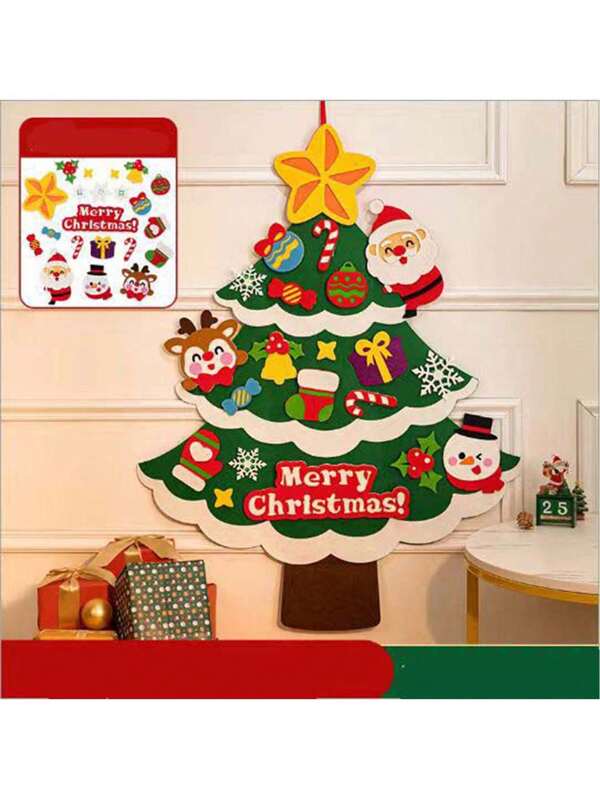 Felt Christmas Tree DIY Xmas Santa Claus Tree Gift Merry Christmas Decor 2025 Noel Tree Happy New Year 2026 Natal Tree