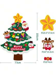Felt Christmas Tree DIY Xmas Santa Claus Tree Gift Merry Christmas Decor 2025 Noel Tree Happy New Year 2026 Natal Tree