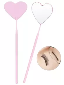 不銹鋼心形睫毛檢查鏡,適用於睫毛延長和美妝工具 - 粉色 - 查看 2