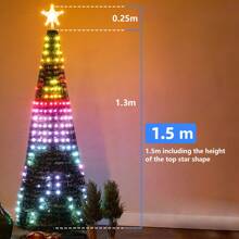 DIY Lập trình được Thông minh Đèn Giáng sinh Với Ứng dụng & Điều khiển từ xa , 400 RGB Đèn LED , Thích hợp Đối với Cao Cây thông noel - Nhiều màu - Xem 10
