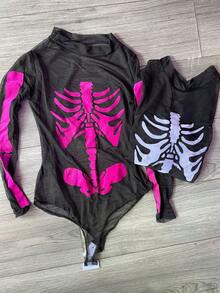 pantiblusa mesh huesos pantiblusa calavera ch/m - Rosa Fucsia - Ver 2
