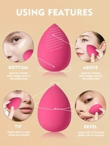 1个清洁刷+7个化妆海绵+1个化妆刷+12个化妆粉扑套装，柔软三角矿物粉扑，适用于面部彩妆，可用于膏状和粉状遮瑕膏、散粉等。化妆品，价格实惠，可用于房间装饰、梳妆台、旅行、卧室等场合。化妆配件，粉扑，美妆蛋，粉扑，化妆海绵，价格实惠，圣诞礼物，化妆品，化妆工具，便宜好物，礼物，女士礼物，圣诞礼物 - 彩色 - 查看 3