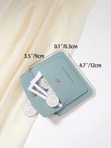 SOUTHLAND&KANGAROO 蓝色翻盖封面字母压纹拉链小钱包零钱包小号双折超薄钱包轻薄多层便携式身份证卡片简约时尚现代周年纪念情人节生日礼物情侣礼物女孩礼物女士礼物女包学校用品学校宿舍和返校礼品袋礼物高品质皮革卡夹钱包名片夹信用卡夹女士女士钱包迷你钱包钱包卡包 - 藍色 - 查看 5