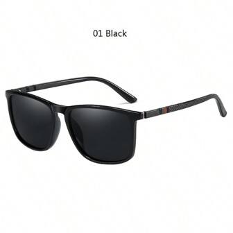 1pc Unisex Retro Square Polarized Fashion Glasses, High Quality TR90 Frame, Ultra-Light Weight, Suitable For Driving, Fishing, Travel, Anti-Glare, Luxury Brand Designer Fashionable Fashion Glasses, UV Protection