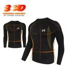 2 Sets Men Thermal Underwear Seamless Long Johns Winter Top Bottom Base Layer Set Sport Long Johns Hunting Gear - BLACK+BLACK - View 4
