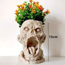 1只哥特式恐怖花盆,殭屍半身花盆,可怕而黑暗的哥特式雕塑,室外雕塑,萬聖節裝飾
