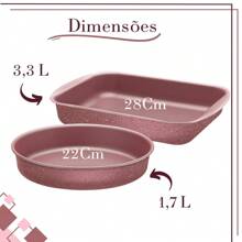 Jogo 2 Assadeiras Formas Para Bolo Alumínio Antiaderente Tramontina - Assadeira Funda