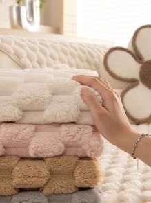 1 件厚毛绒沙发垫套，温暖秋冬四季防滑沙发套，防尘可洗沙发毯，家居装饰宠物友好型保护套，适用于卧室、办公室、客厅和 L 型沙发 1/2/3/4 座位 - 米色 - 查看 9