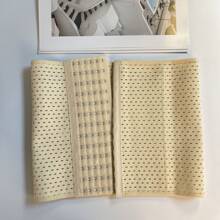 1pc Women's Solid Color 6 Row Buckle Breathable Mesh Waist Trainer - Beige - View 1