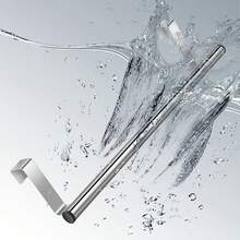 1個銀色不銹鋼毛巾架,毛巾掛,櫥櫃門布料收納隔層,適用於浴室廚房,北歐風格