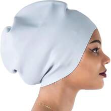 大碼泳帽,適用於辮子和捲髮 - 女士長髮專用泳帽,適用於長、厚、捲曲的頭髮,防水效果好 - 灰色 - 查看 1