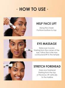 Masajeador eléctrico de instrumentos de belleza facial en forma de T - Blanco - Ver 8