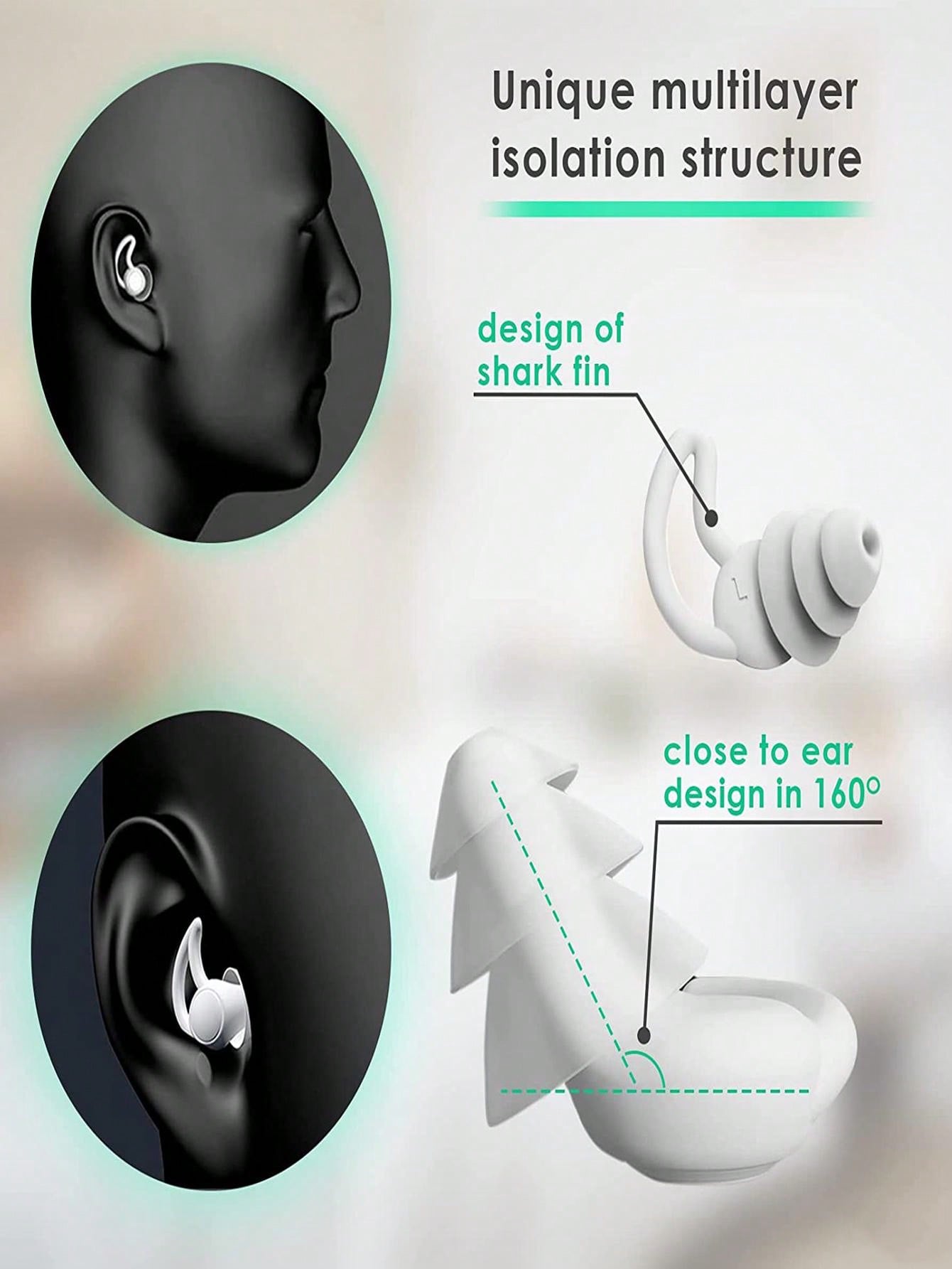 Reusable Safe Silicone Earplugs Noise Canceling Ear Plugs for Sleeping