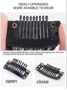 仿真毛前側長瀏海假鬍子剪片式接髮配件,女性髮型延長 - 黑色 - 查看 5