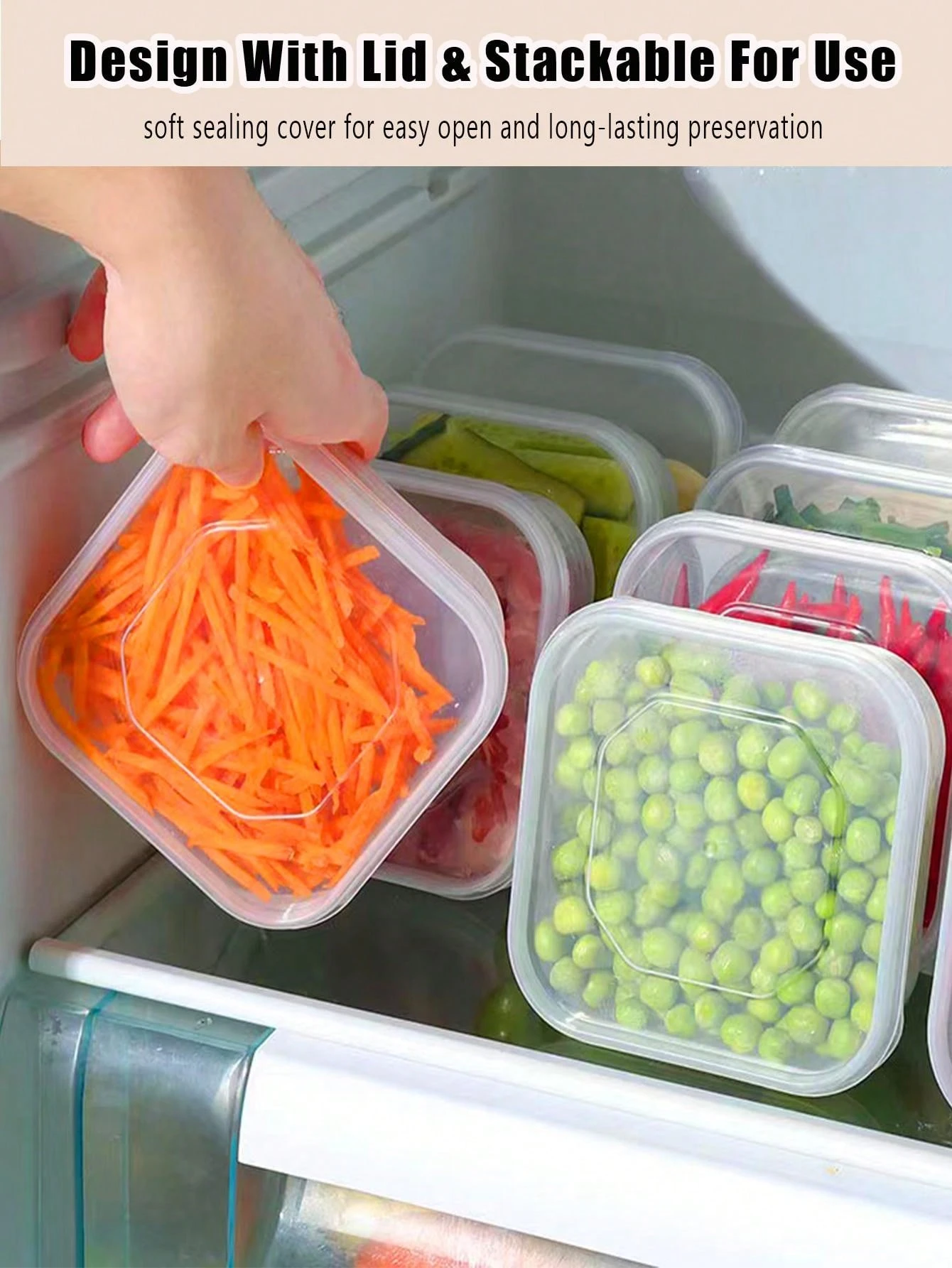 Ronanemon Juego De 3 Recipientes De Almacenamiento De Alimentos Para Refrigerador Con Tapas Con Colador, Recipientes De Almacenamiento De Frutas Y Verduras Que Mantienen Frutas, Verduras, Bayas, Carne