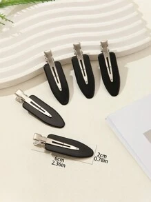 10入組黑白色實心鱷魚夾,不握痕不彎曲發夾扁平鴨嘴夾適用於髮型造型 - 彩色 - 查看 3