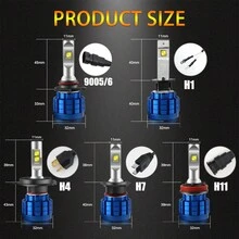 1 對 9006 20000lm 遠光/近光超亮 Ip68 風扇冷卻即插即用 Led 汽車頭燈燈泡 - 杏色 - 查看 5