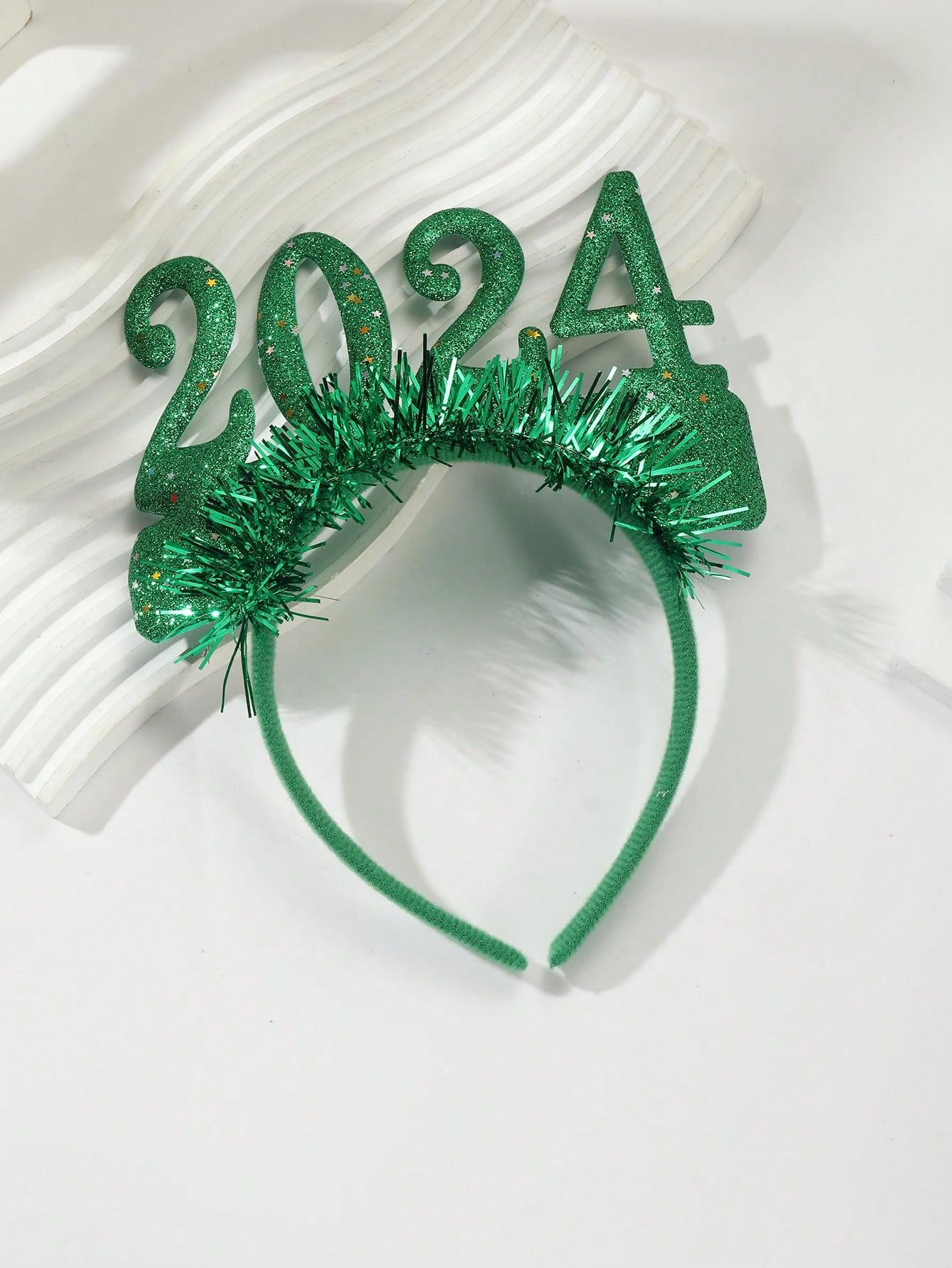 Iwiio Happy New Year Stirnband Mit Glitzer-Tiara – Silvester Haarschmuck Für Kinder & Erwachsene