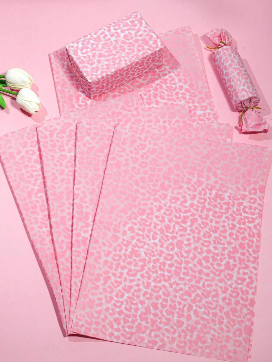 粉红豹纹薄纸、礼品包装纸、鲜花包装衬纸 - 粉紅色10pcs - 查看 1