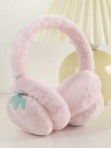 1个女童3D草莓毛绒耳罩 - 可调节保暖耳罩，防风保暖，适合秋冬季户外活动和上学使用 - 粉色 - 查看 4